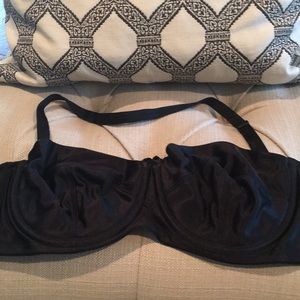 Strapless black bra 38D with optional strap